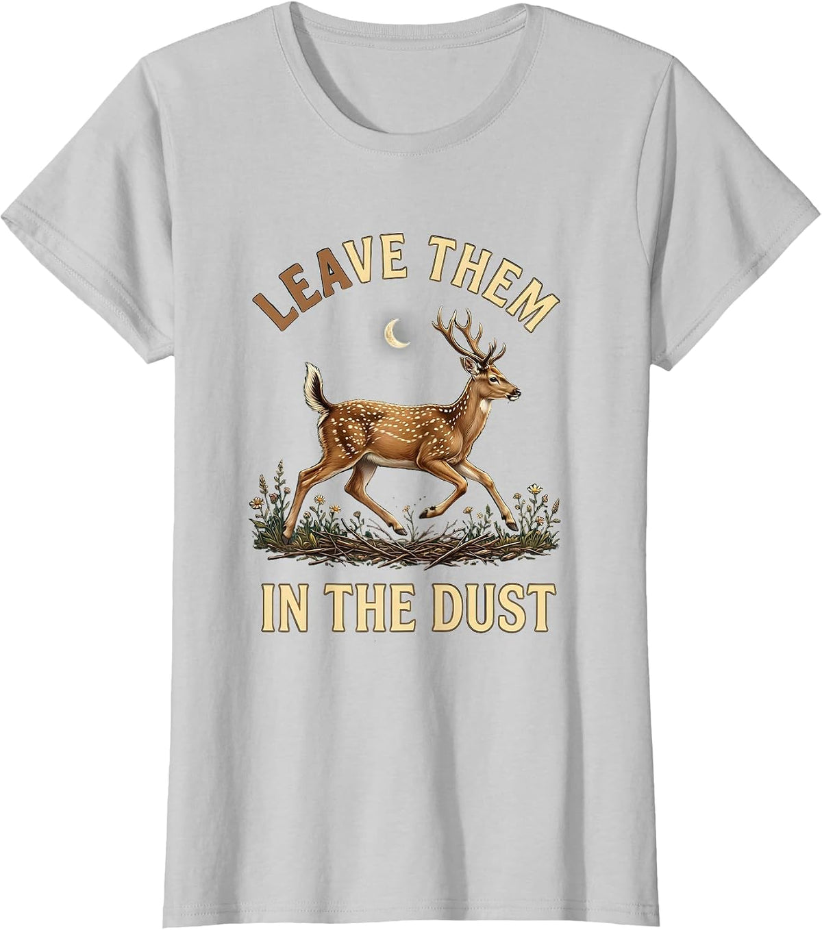 Women's Leave Them in the Dust Racing Graphic Design T-Shirt - Silver Grey