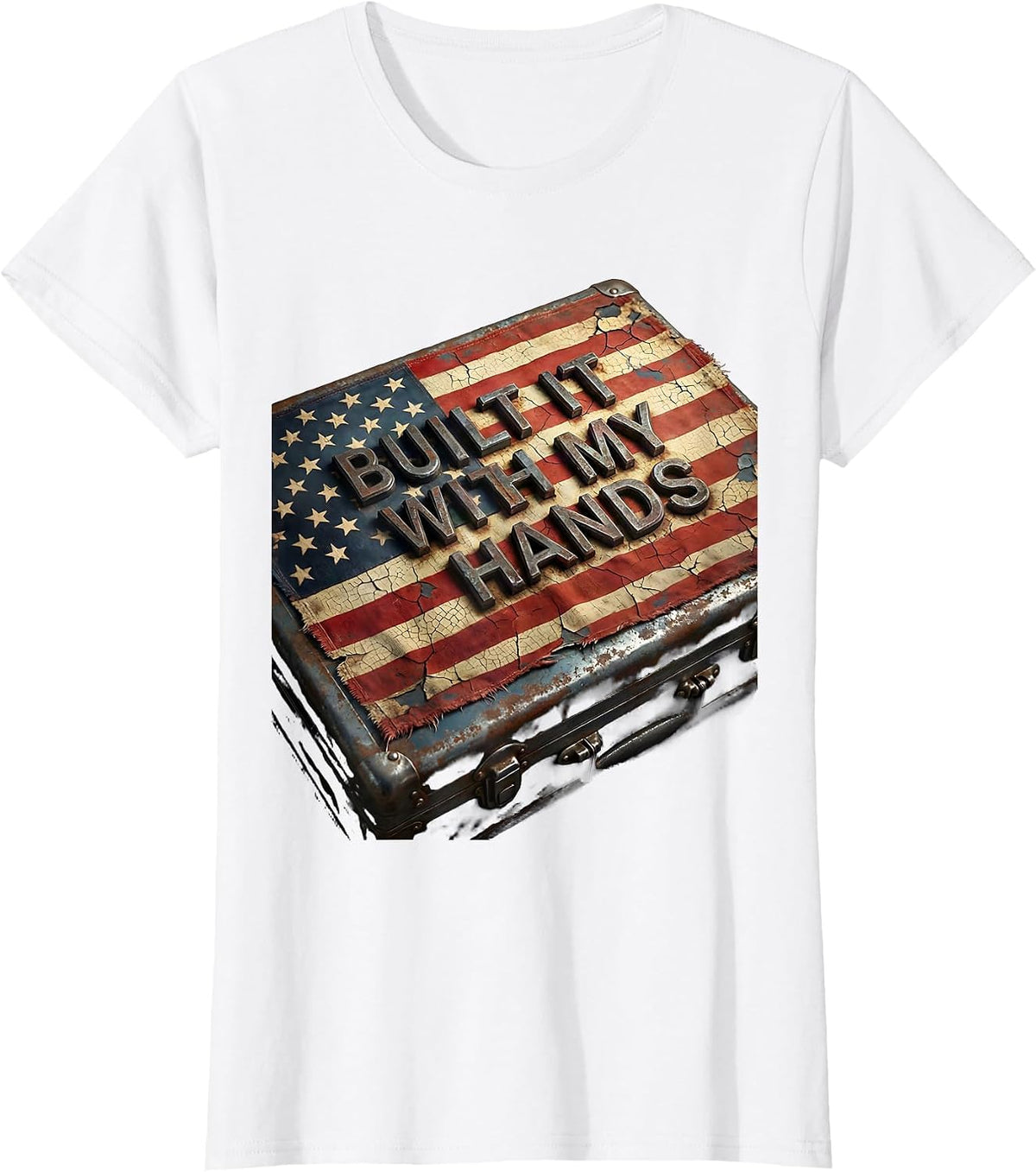 Built It With My Hands Mechanic Pride Design T-Shirt - White