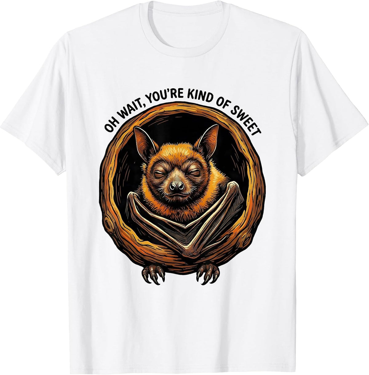 Men's Oh Wait, You're Kind Of Sweet Vintage Bat Lover Halloween T-Shirt - White
