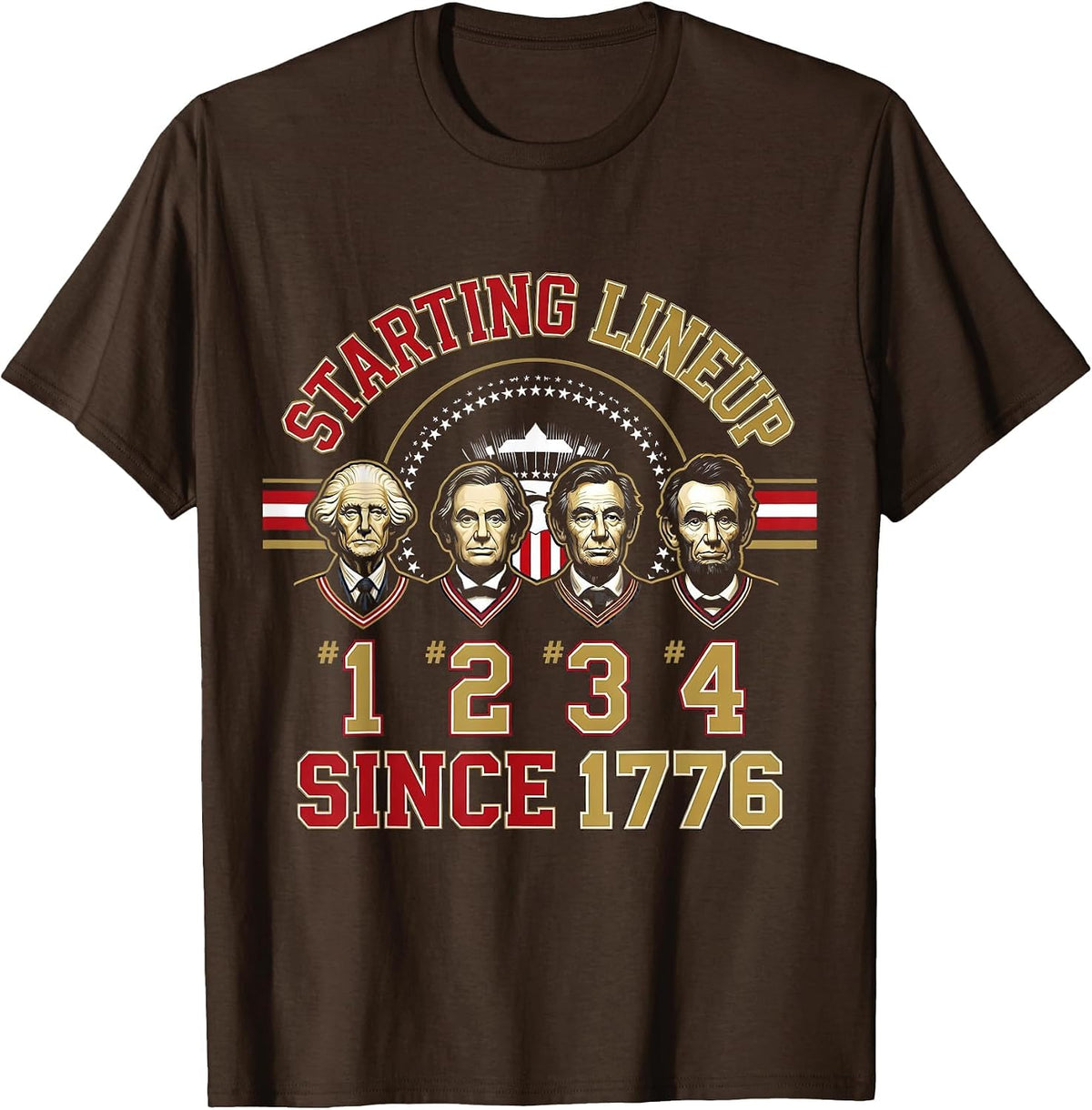Starting Lineup Since 1776 Presidential Jersey Design T-Shirt - Brown