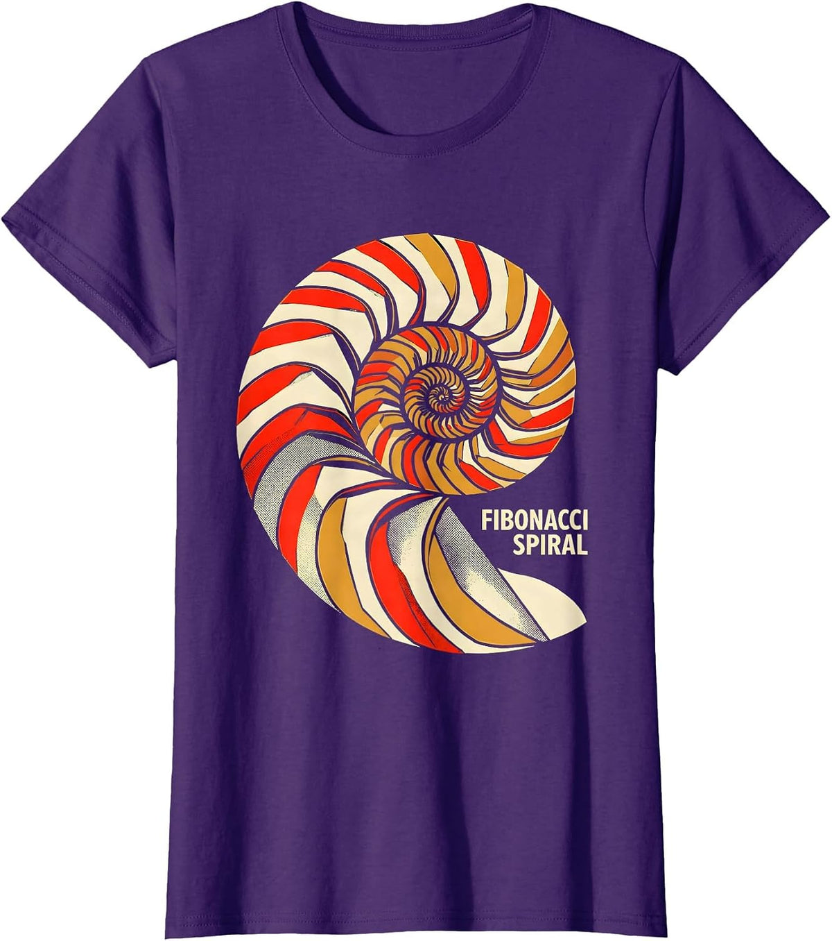 Women's Fibonacci Spiral Constructivist Math Teacher Sacred Geometry T-Shirt - Purple