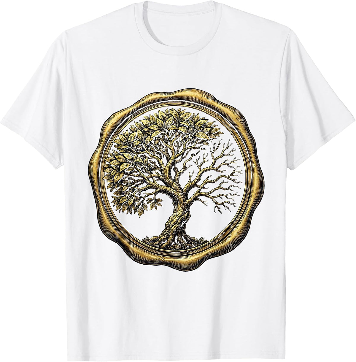 Men's Neurodiversity Asymmetrical Tree Graphic Design T-Shirt - White
