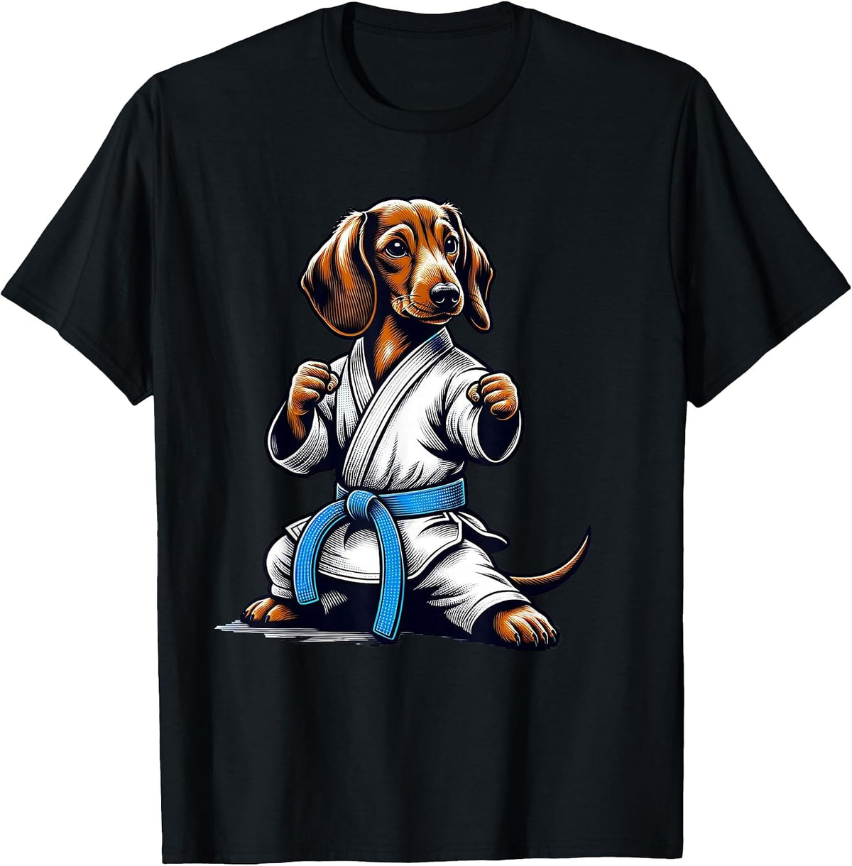 Karate Dachshund Master T-Shirt - Black
