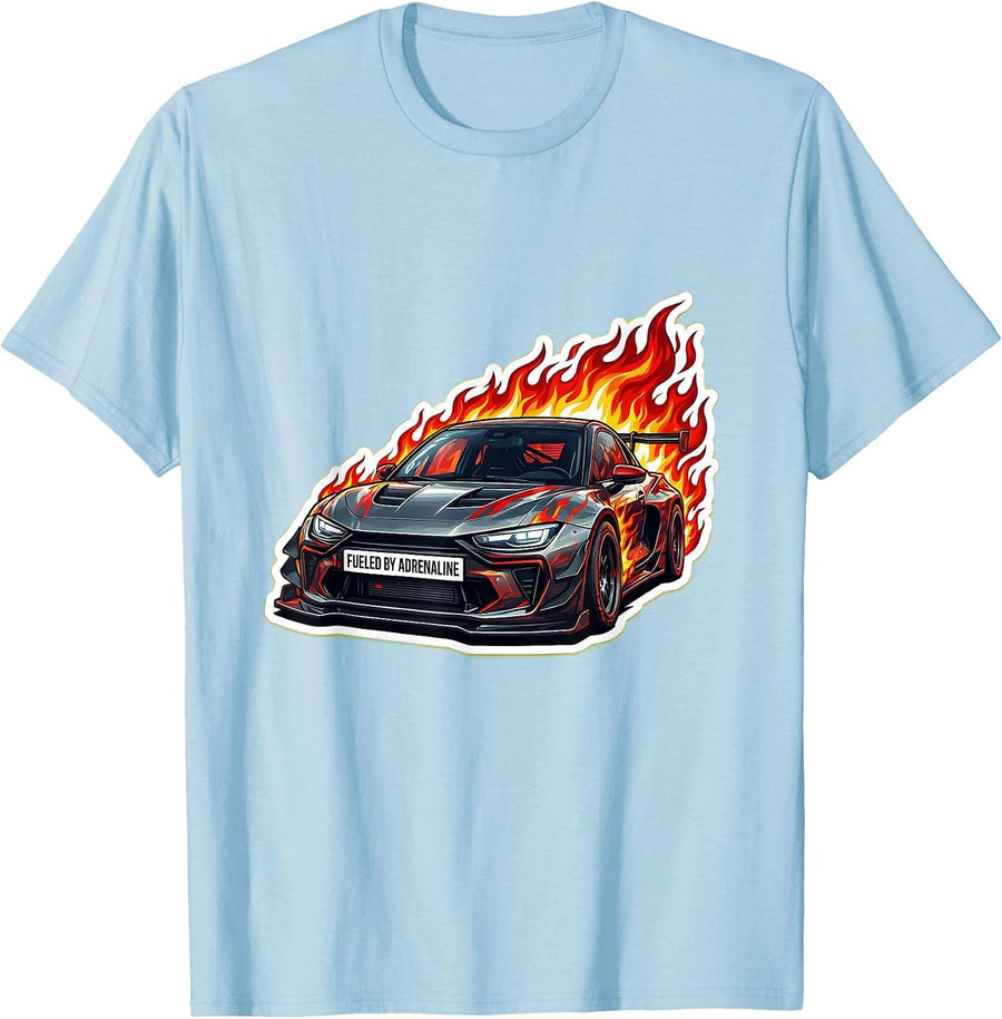 Men's Fueled by Adrenaline Racing Graphic Design T-Shirt - Baby Blue