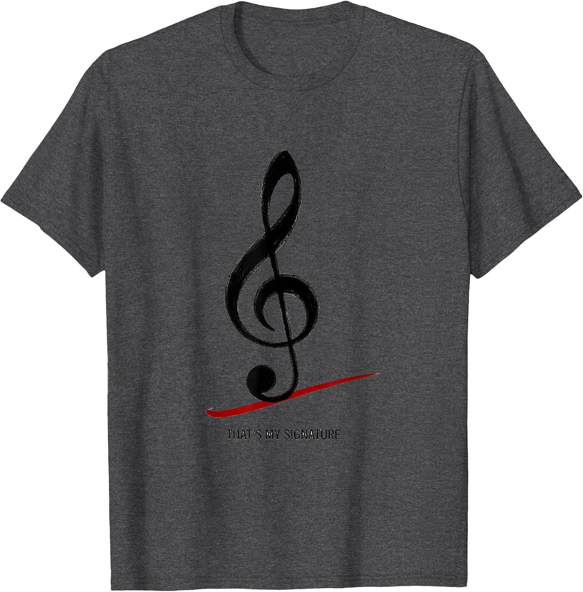 That's My Signature Funny Music Lover Pianist Gift T-Shirt - Dark Heather Grey