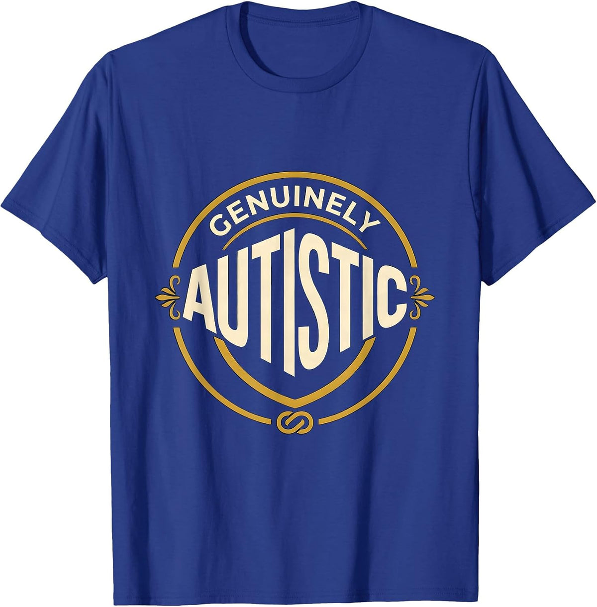 Men's Genuinely Autistic Neurodiversity Acceptance ADHD Gamer Gift T-Shirt - Royal Blue