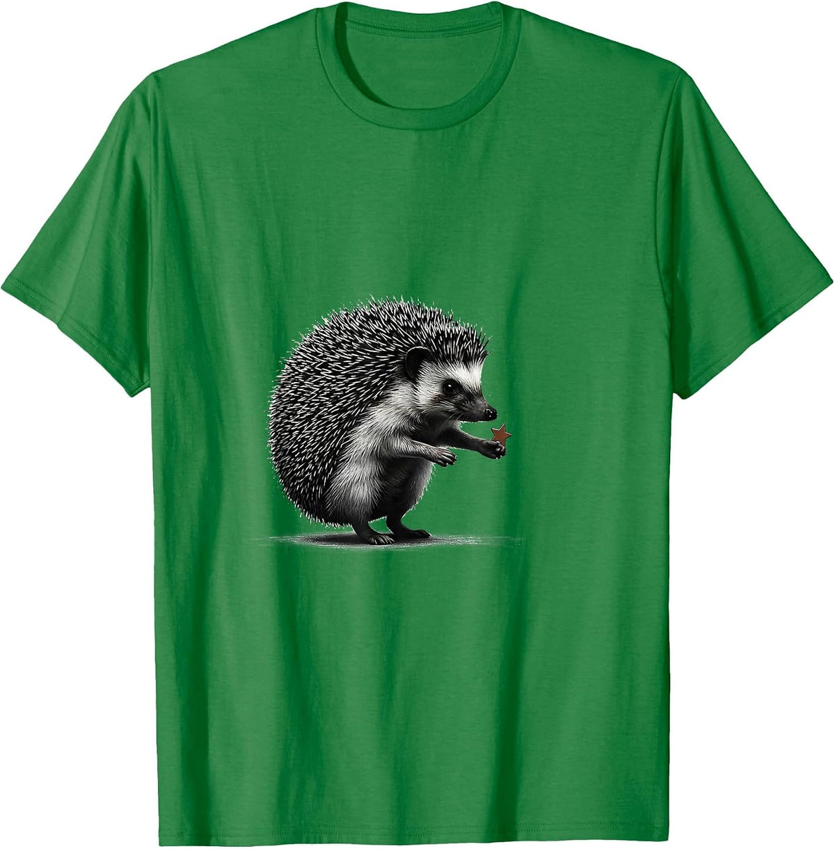 Men's Cute Hedgehog Silhouette Animal Lover Gift T-Shirt - Kelly Green