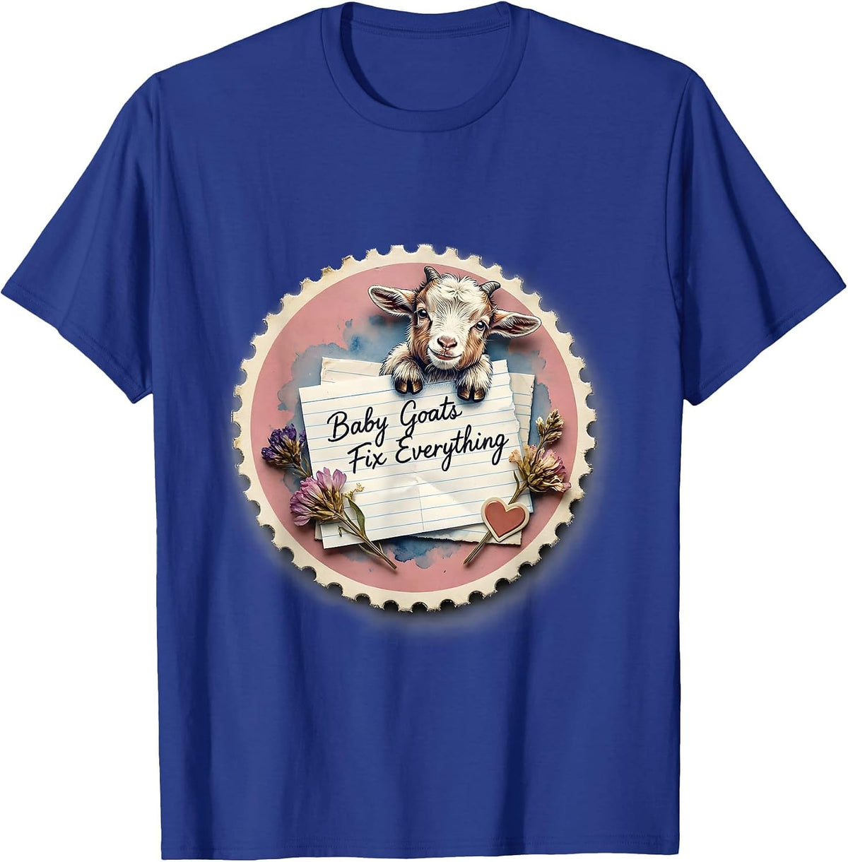 Baby Goats Fix Everything Cute Goat Design T-Shirt - Royal Blue