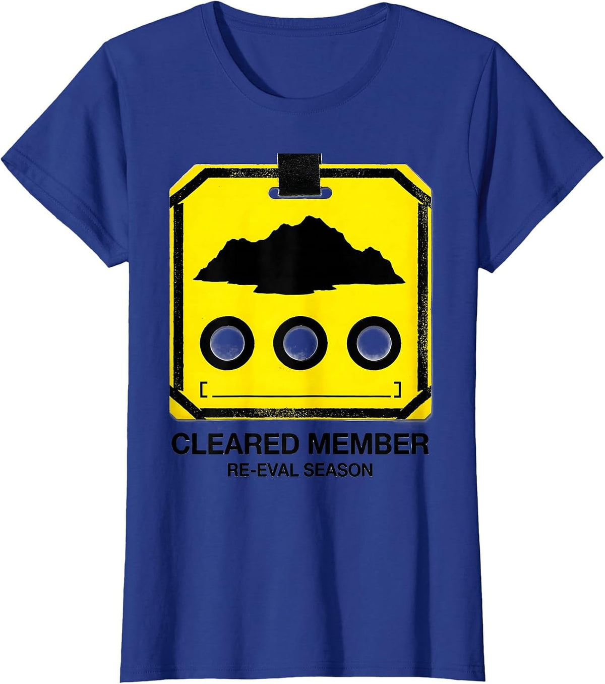 Women's Cleared Member Re-Eval Season Stencil Special Education T-Shirt - Royal Blue