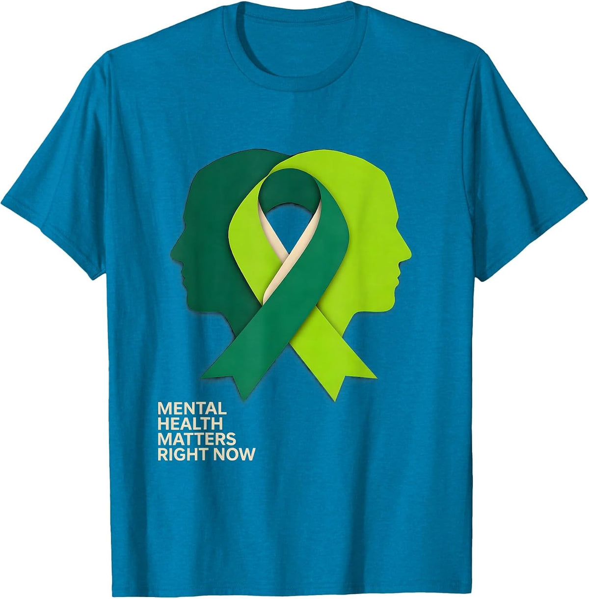 Mental Health Matters Right Now Awareness Support Squad T-Shirt - Sapphire Blue