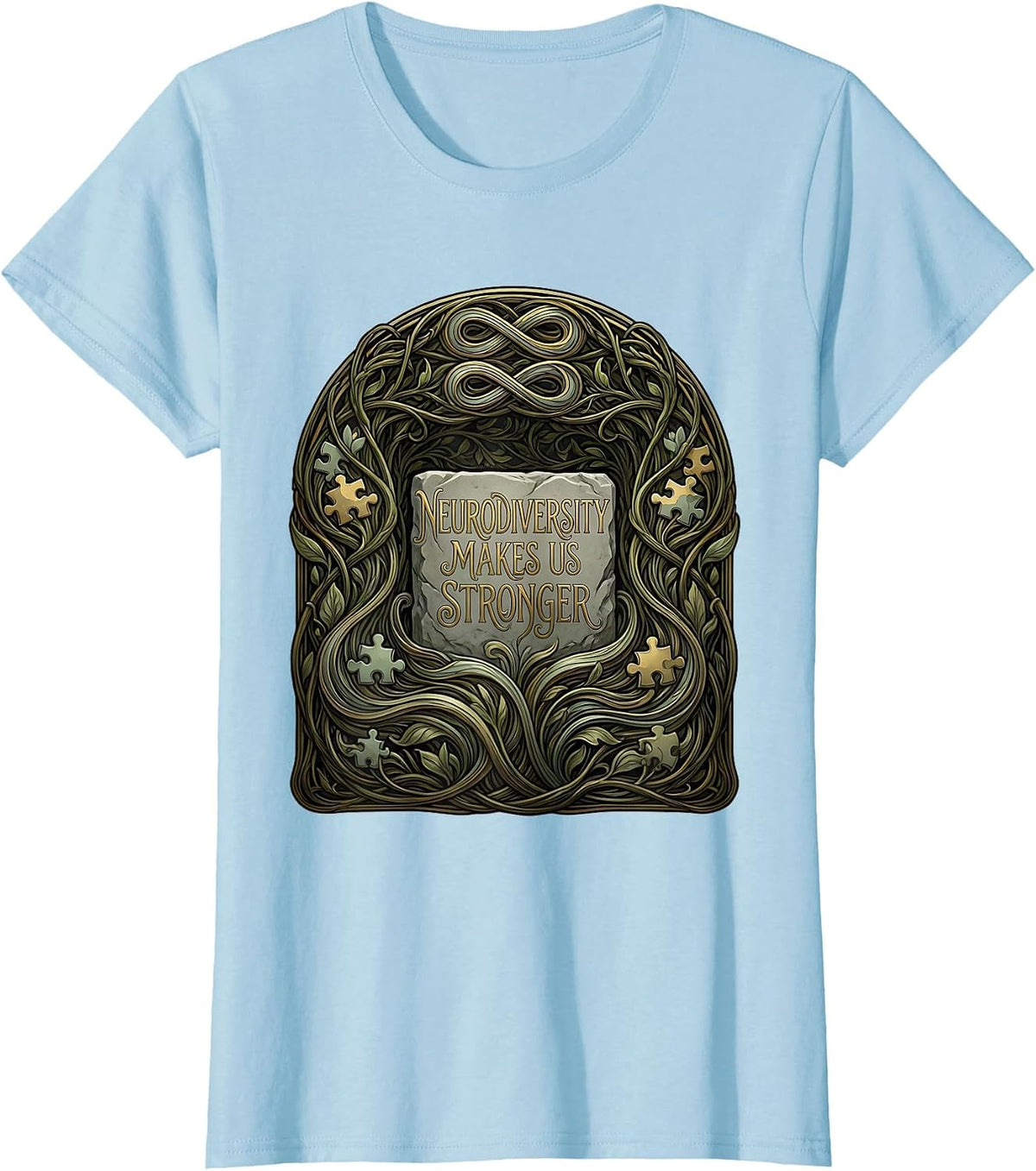 Neurodiversity Makes Us Stronger Autism Awareness T-Shirt - Baby Blue