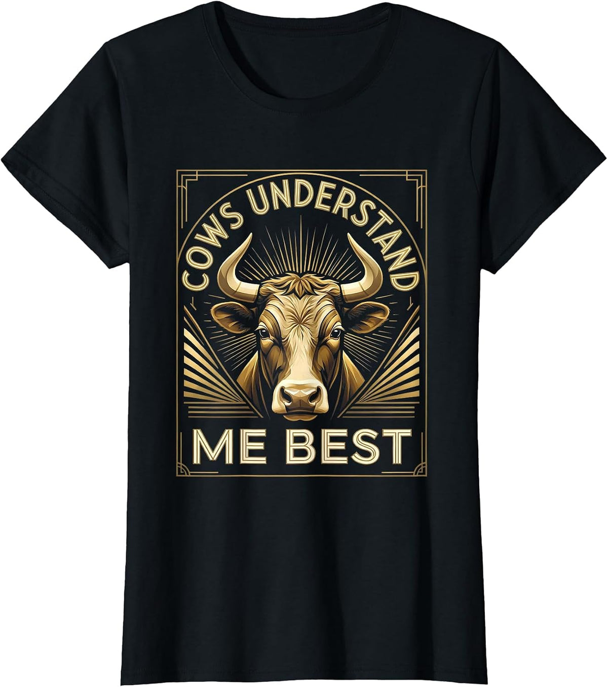 Cows Understand Me Best Funny Cow Lover Design T-Shirt - Black