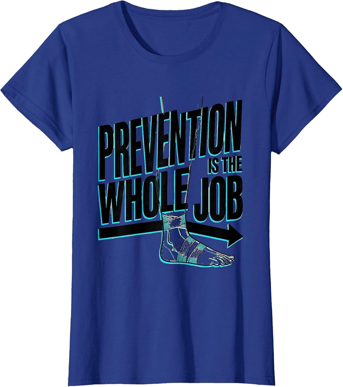 Women's Prevention Is The Whole Job Wellness Squad Health Trainer T-Shirt - Royal Blue