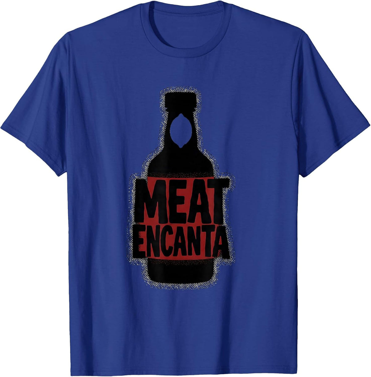 Men's Meat Encanta Blackwork Dotwork Cinco De Mayo Spanish Pun T-Shirt - Royal Blue