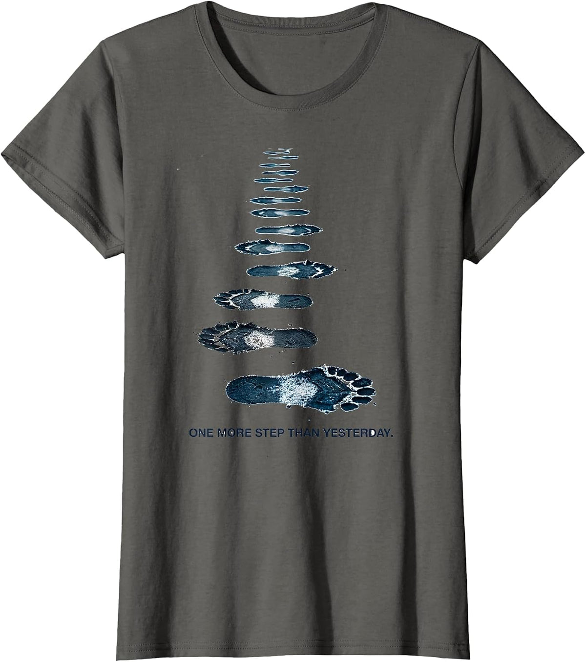Women's One More Step Than Yesterday Funny Physical Therapist PT T-Shirt - Asphalt Grey
