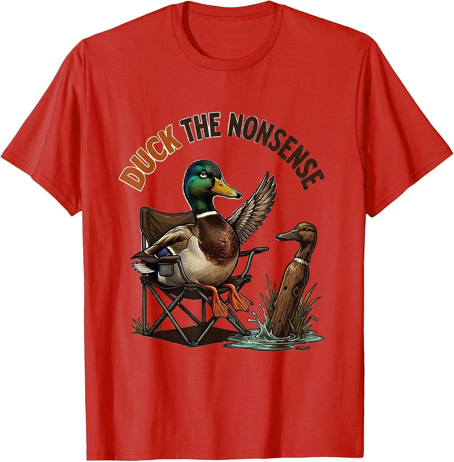 Men's Duck The Nonsense Funny Duck Hunter Hunting Dad Gift T-Shirt - Red
