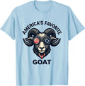 Men's America's Favorite GOAT Funny Goat Mascot Patriotic Humor T-Shirt - Baby Blue