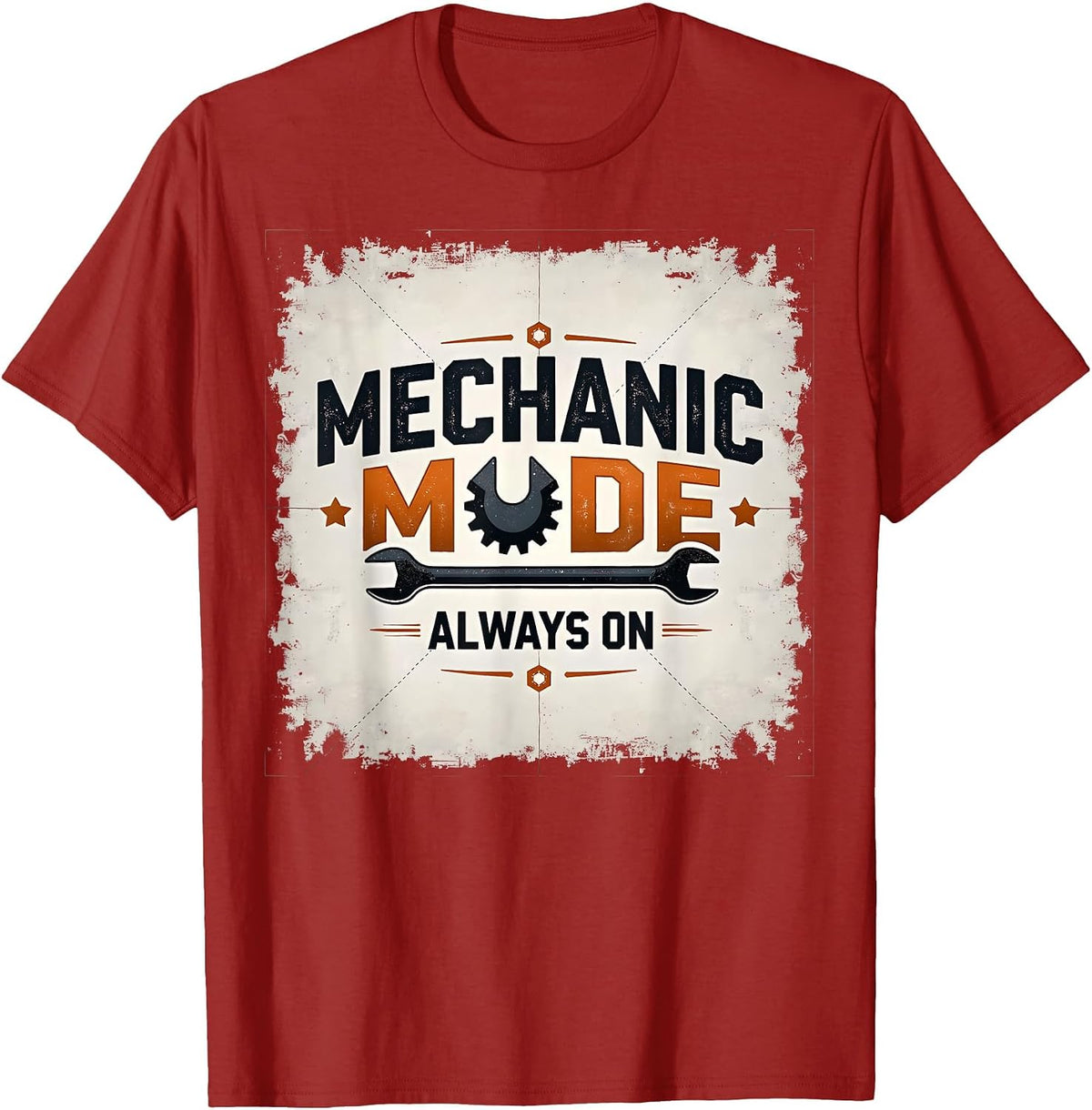 Mechanic Mode Always On Automotive Design T-Shirt - Cranberry Red