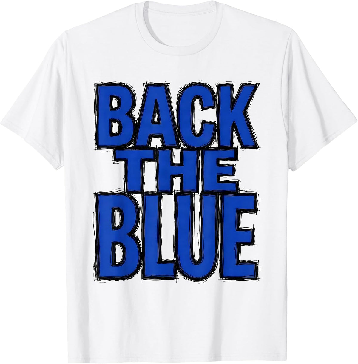 Men's Back the Blue Law Enforcement Support Design T-Shirt - White