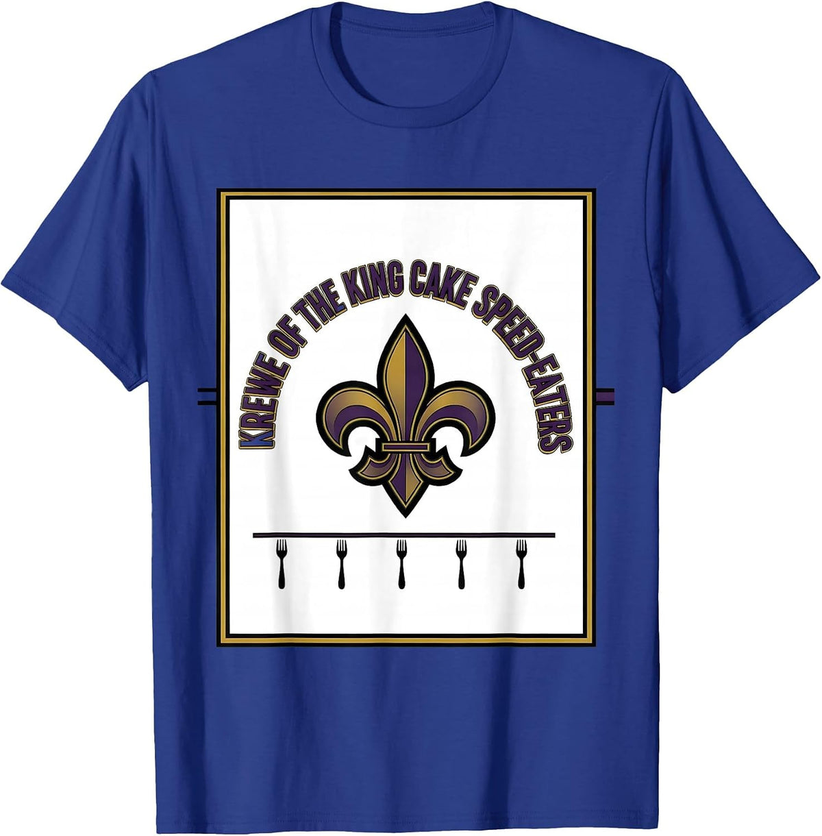Men's Krewe Of The King Cake Speed-Eaters Sports Mardi Gras Party T-Shirt - Royal Blue