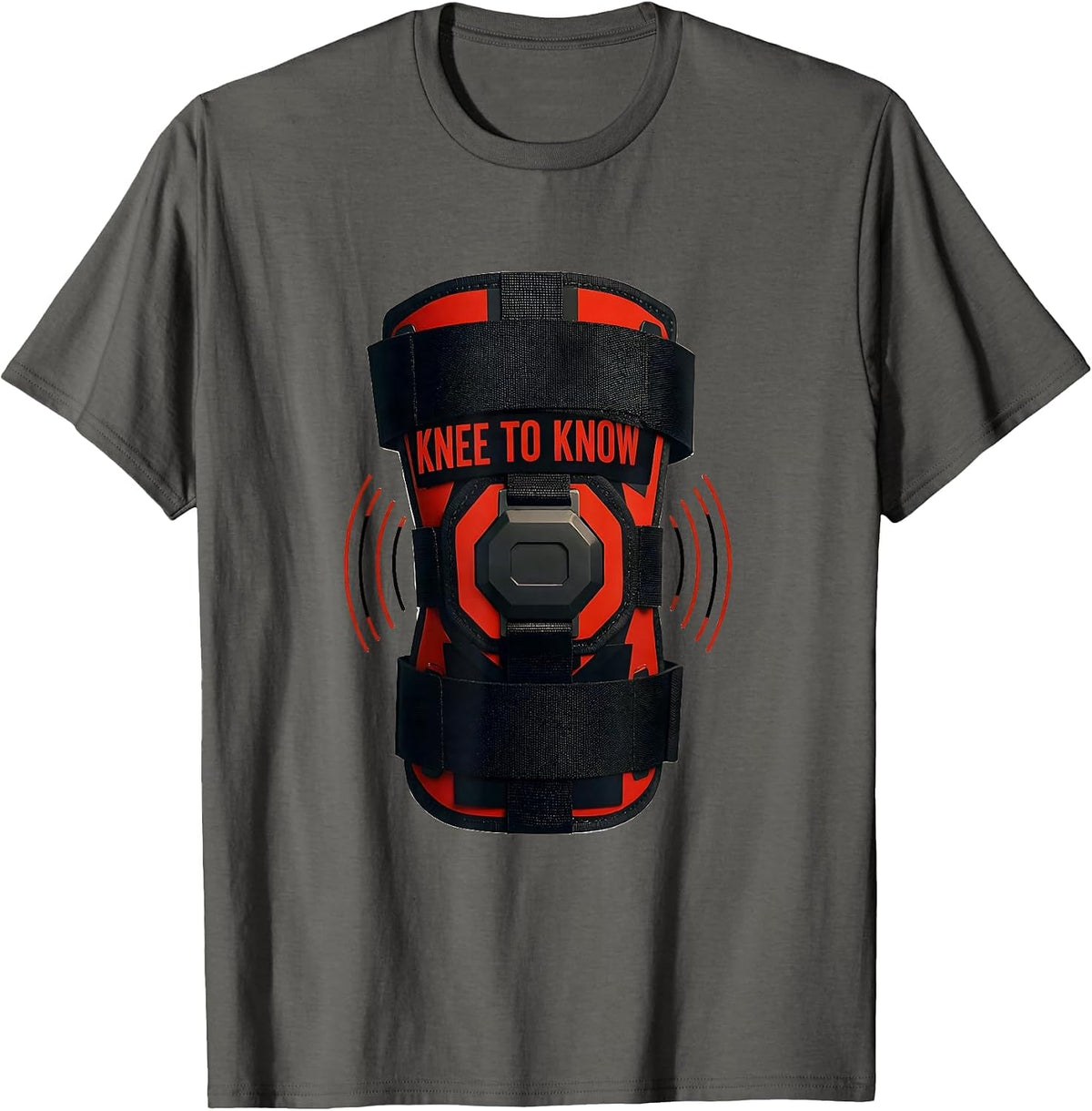 Knee To Know Geometric Physical Therapist OT Gift Humor T-Shirt - Asphalt Grey