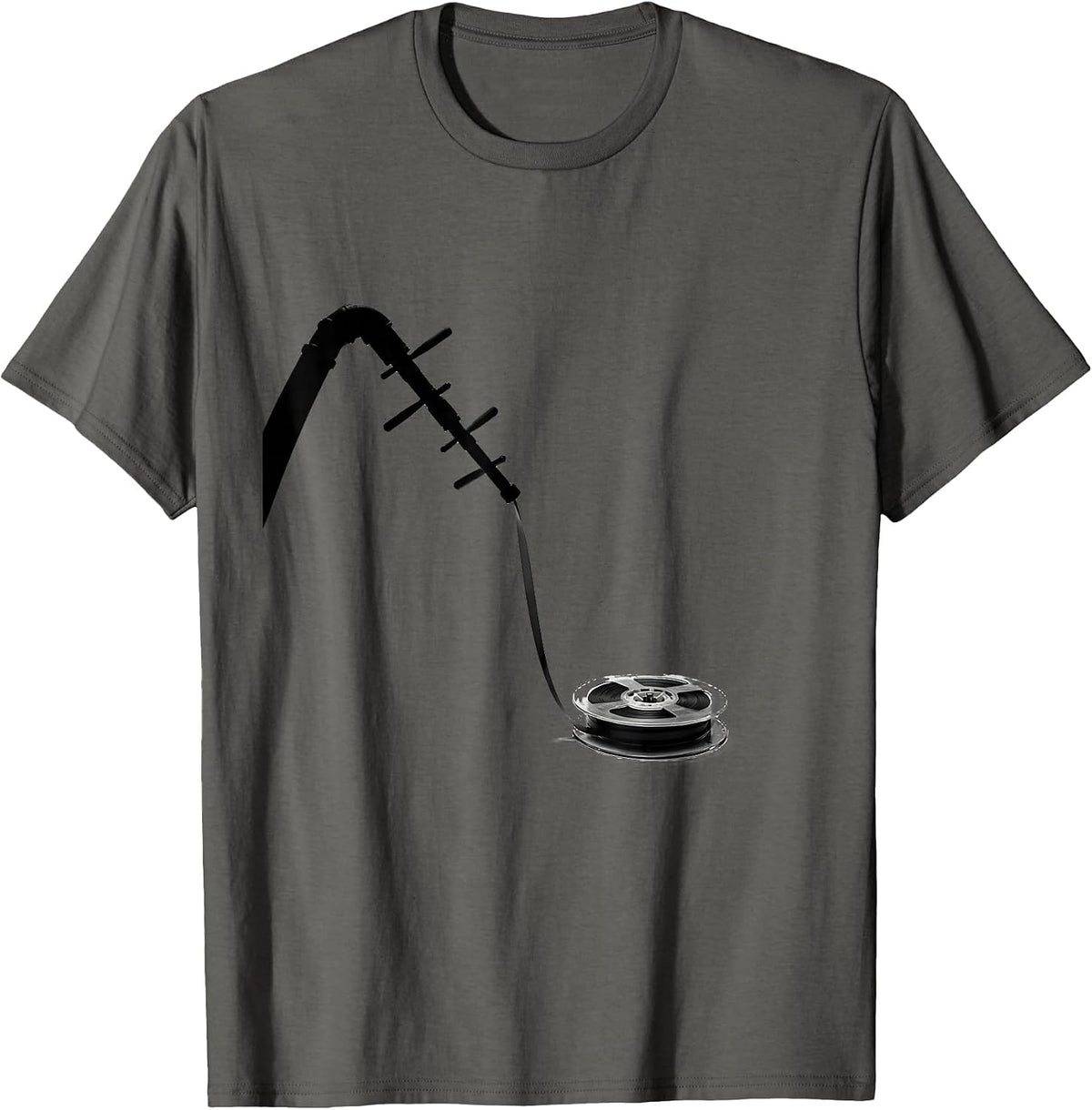 Cassette Reel Retro Hip Hop Streetwear Nostalgia T-Shirt - Asphalt Grey