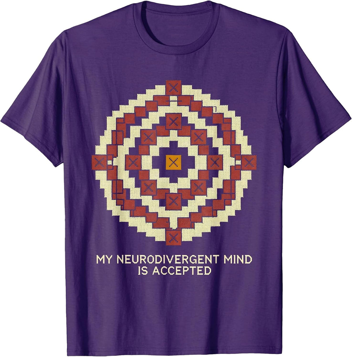 My Neurodivergent Mind Is Accepted Funny Neurodiversity T-Shirt - Purple