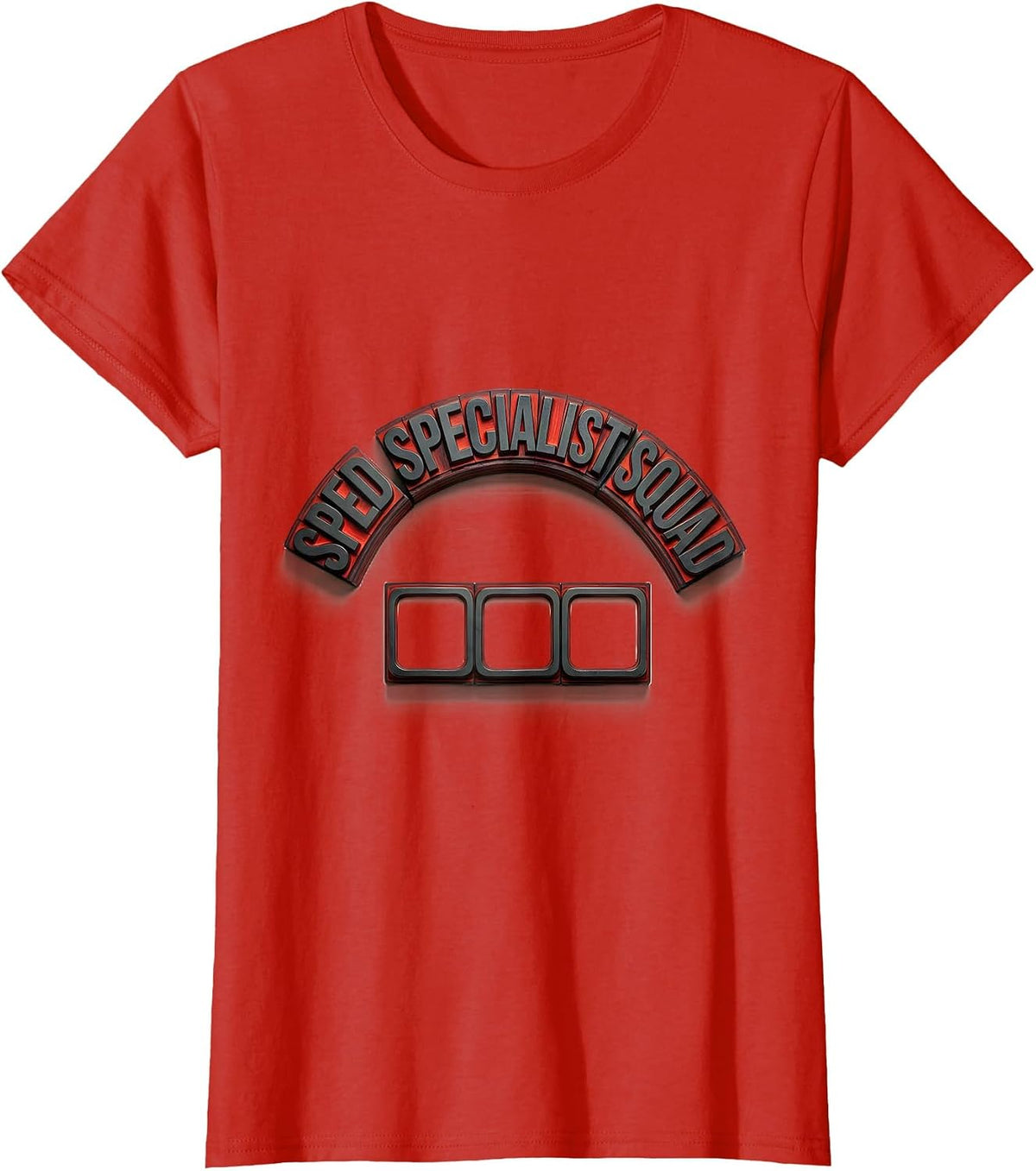 SPED Specialist Squad Wood Type Teacher Appreciation Special T-Shirt - Red
