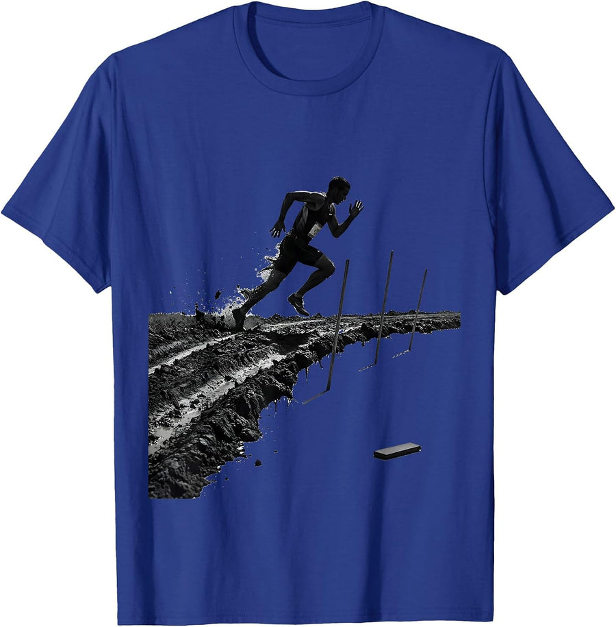 Runner Mud Rut Cross Country Track Team Humor T-Shirt - Royal Blue