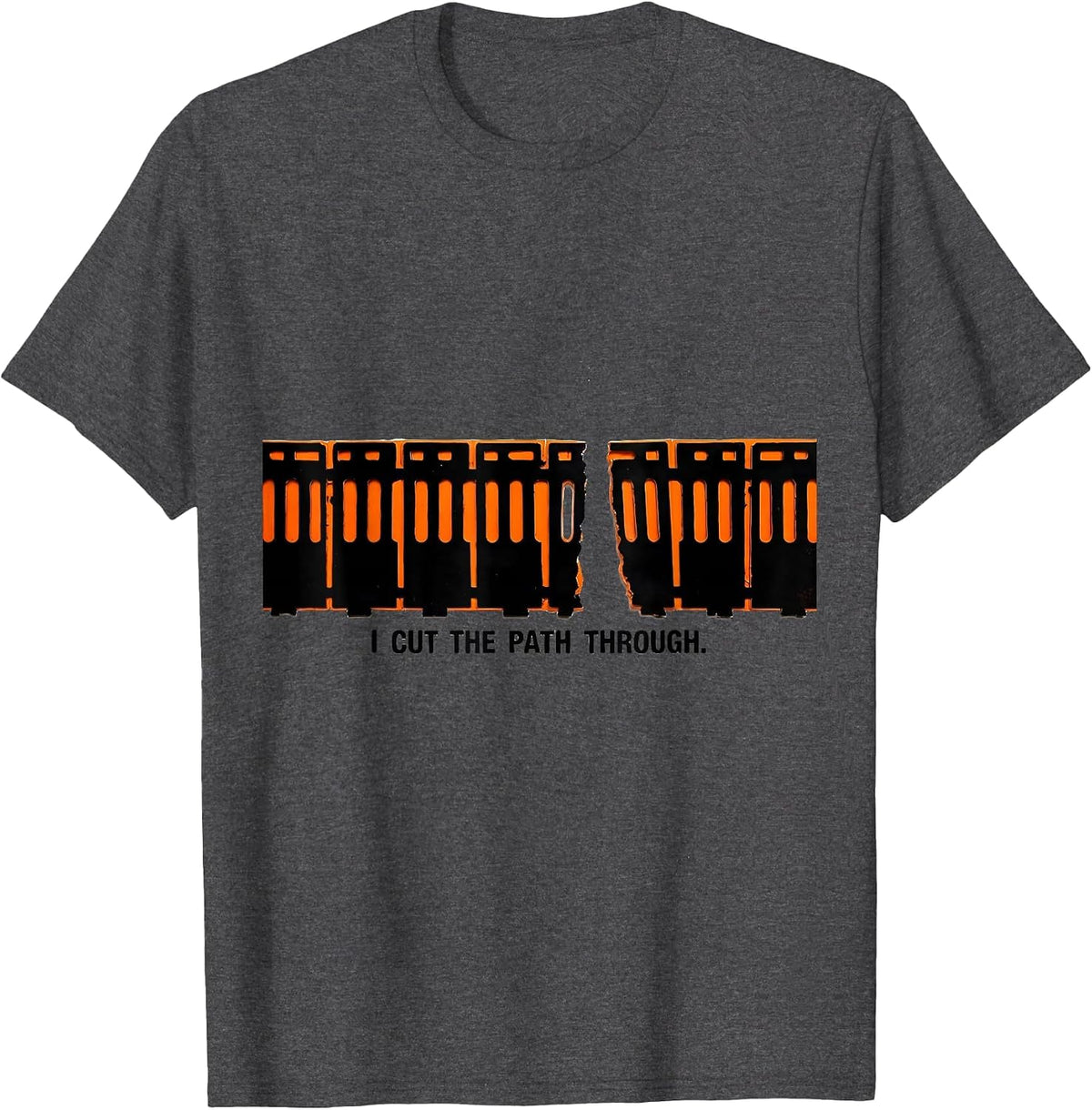Men's I Cut The Path Through Stencil Graphic Special Education T-Shirt - Dark Heather Grey