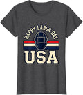 Women's Happy Labor Day USA Sports Patriotic Labor Day Gift T-Shirt - Dark Heather Grey