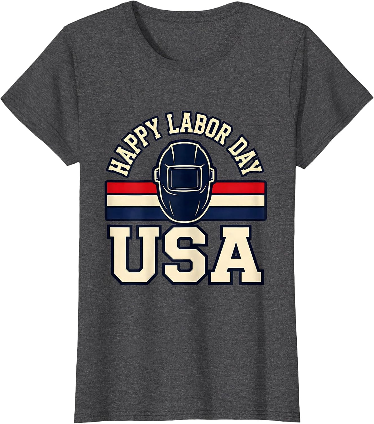 Women's Happy Labor Day USA Sports Patriotic Labor Day Gift T-Shirt - Dark Heather Grey