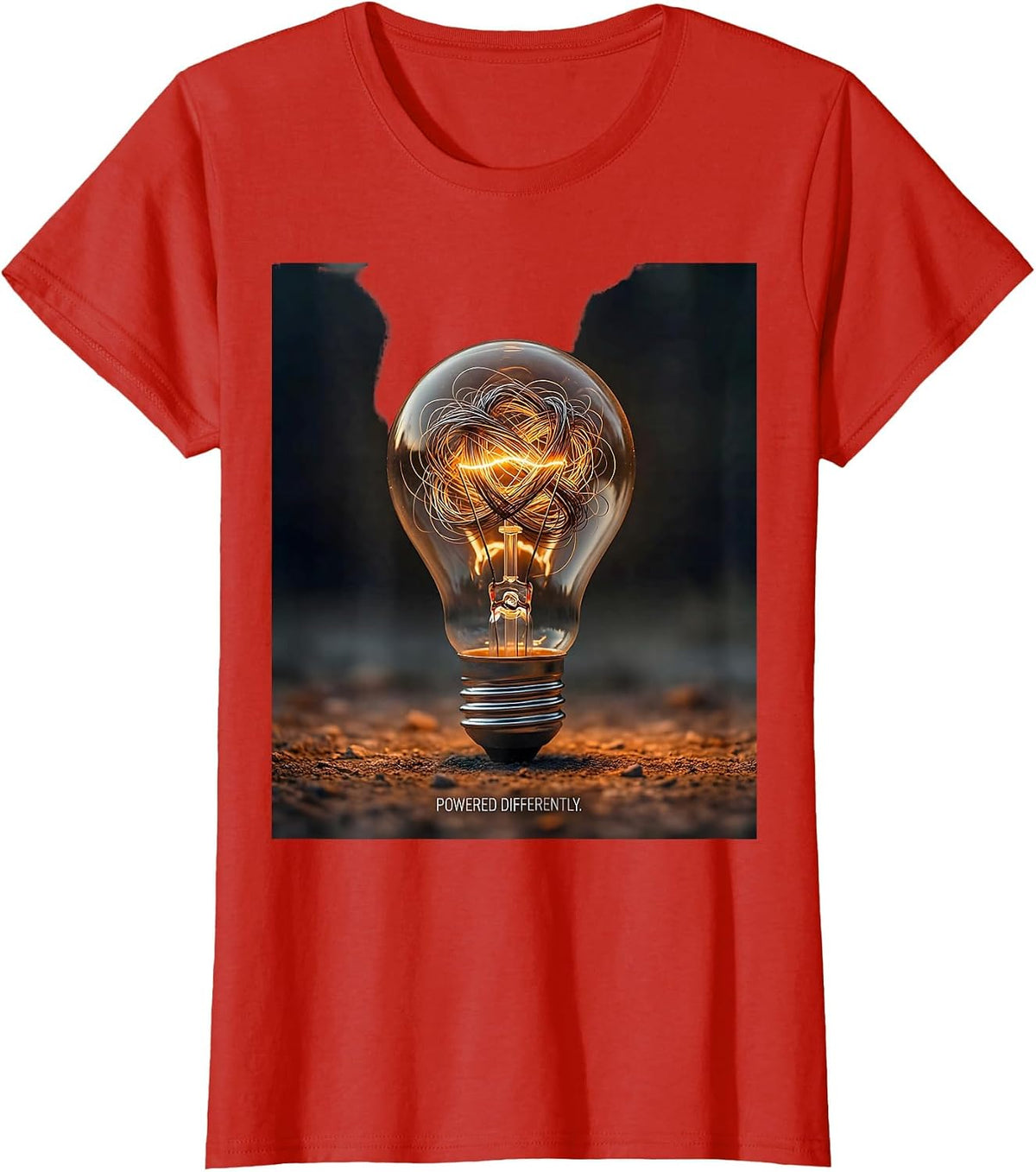 Women's Powered Differently Editorial Conceptual Neurodiversity T-Shirt - Red