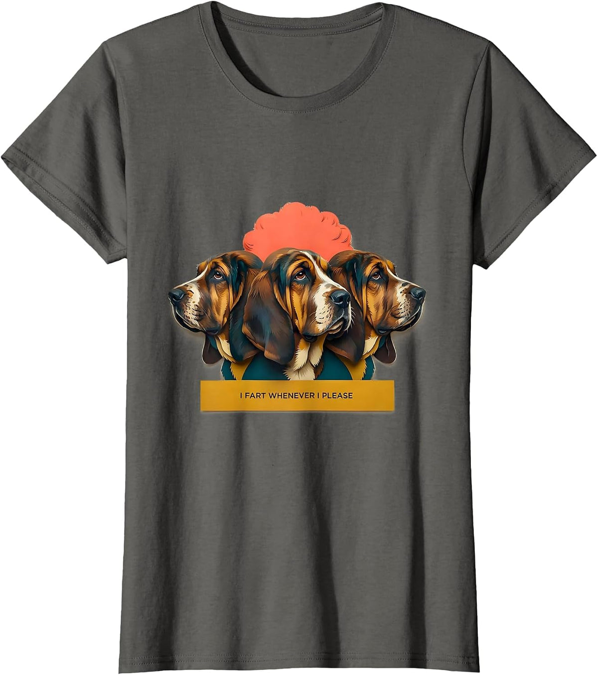 Women's I Fart Whenever I Please Funny Basset Hound Fart Joke Dad T-Shirt - Asphalt Grey