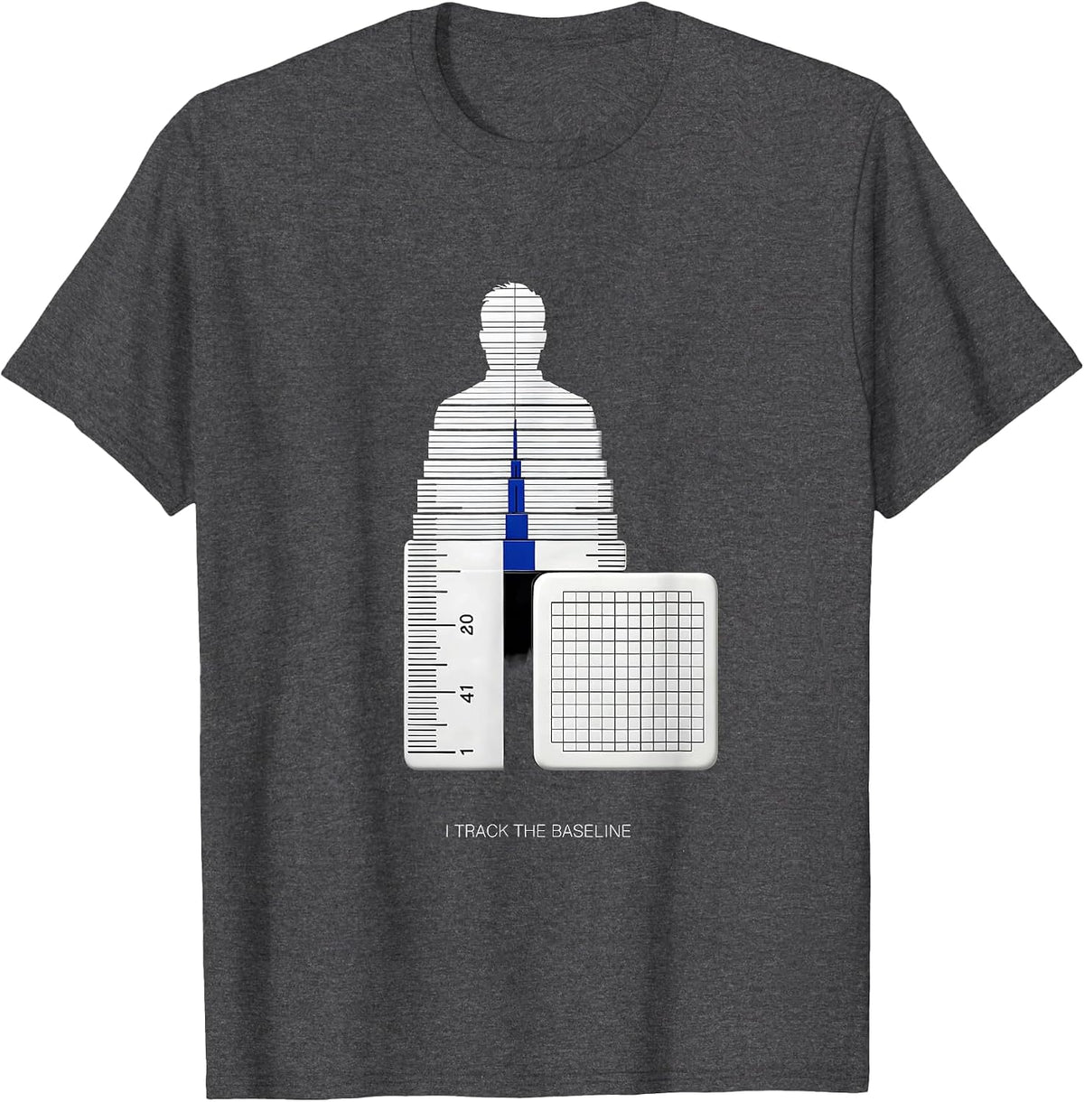 I Track The Baseline Swiss International Special Education T-Shirt - Dark Heather Grey