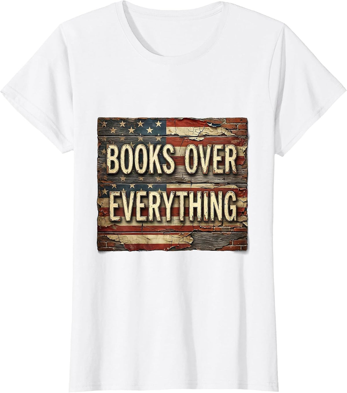 Books Over Everything English Teacher Design T-Shirt - White