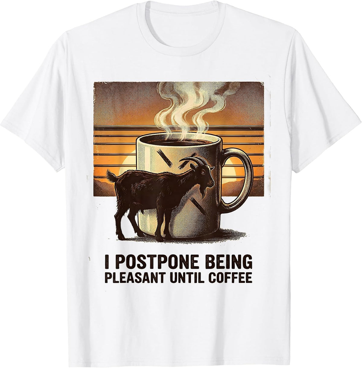 Men's I Postpone Being Pleasant Until Coffee Funny Vintage Coffee T-Shirt - White