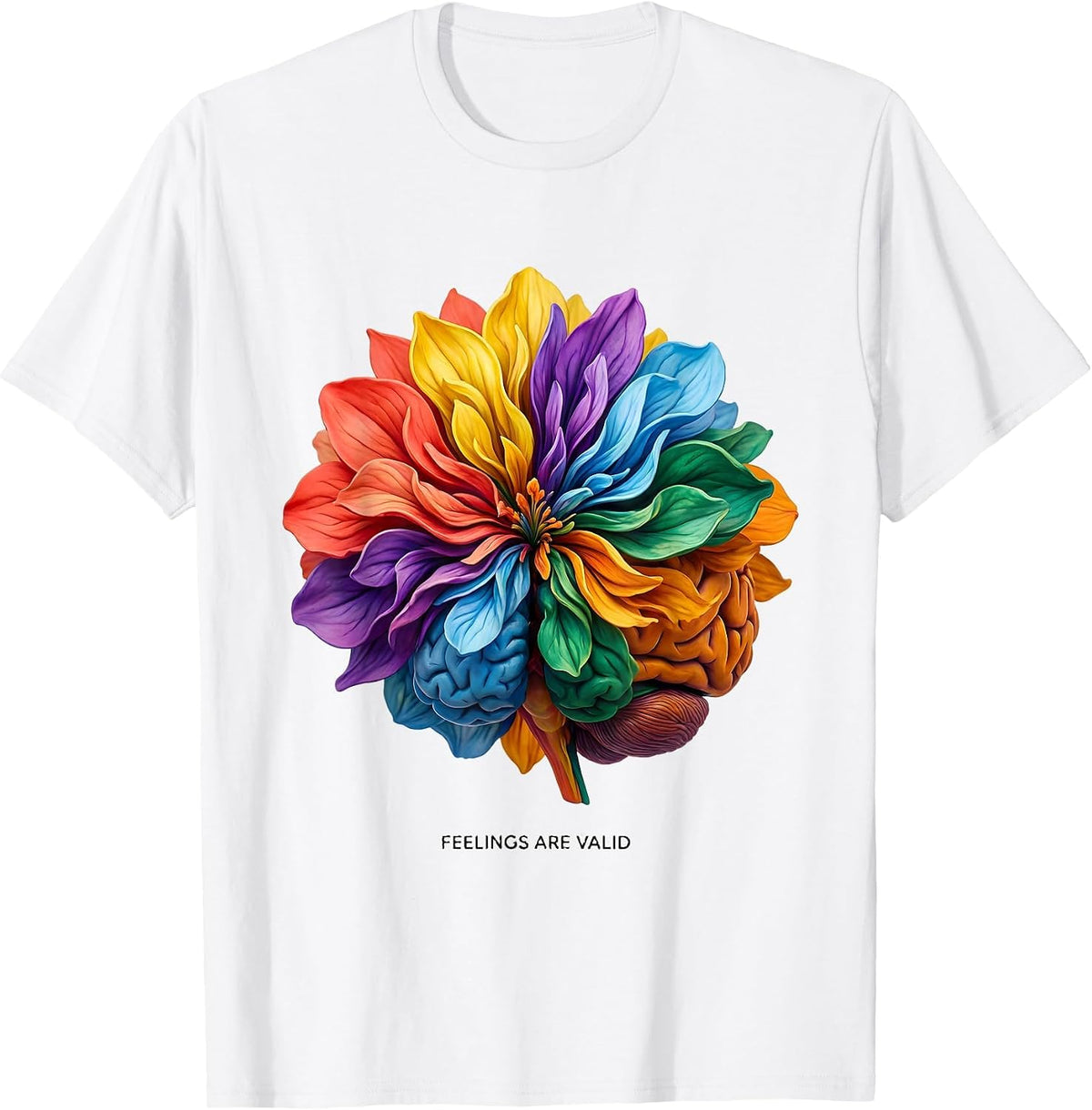 Feelings Are Valid Mental Health Matters Design T-Shirt - White