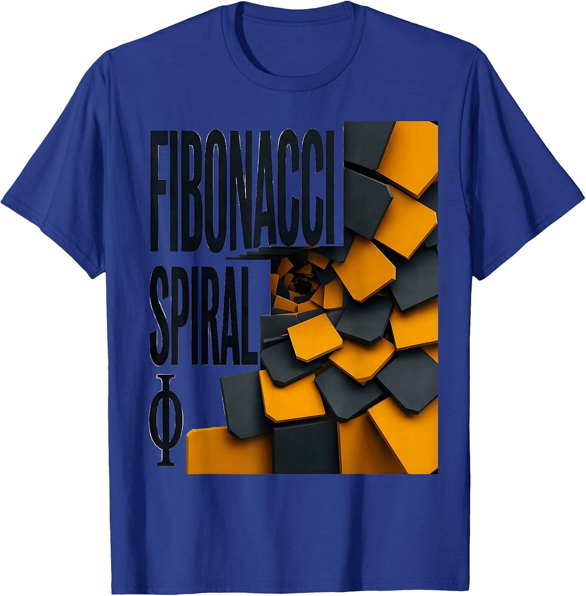 Fibonacci Spiral Φ Math Enthusiast Sacred Geometry Golden T-Shirt - Royal Blue