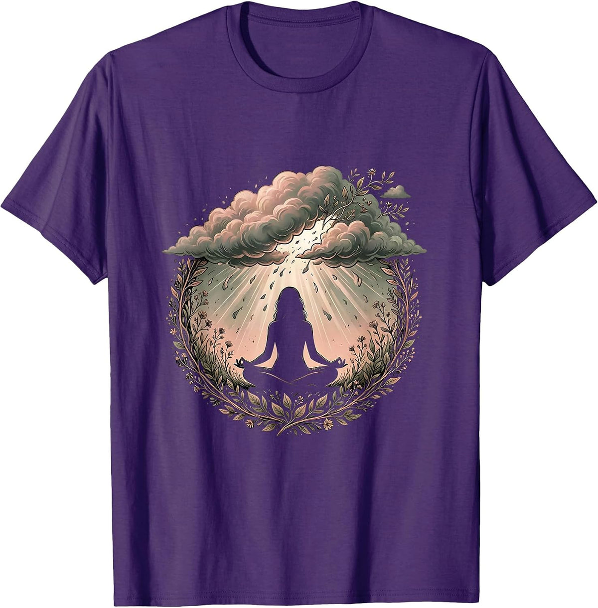 Men's Mental Health Matters Storm Cloud Clearing Art T-Shirt - Purple