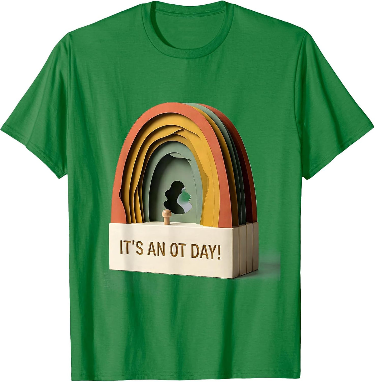 Men's It's An OT Day! Retro Occupational Therapy OT Month T-Shirt - Kelly Green
