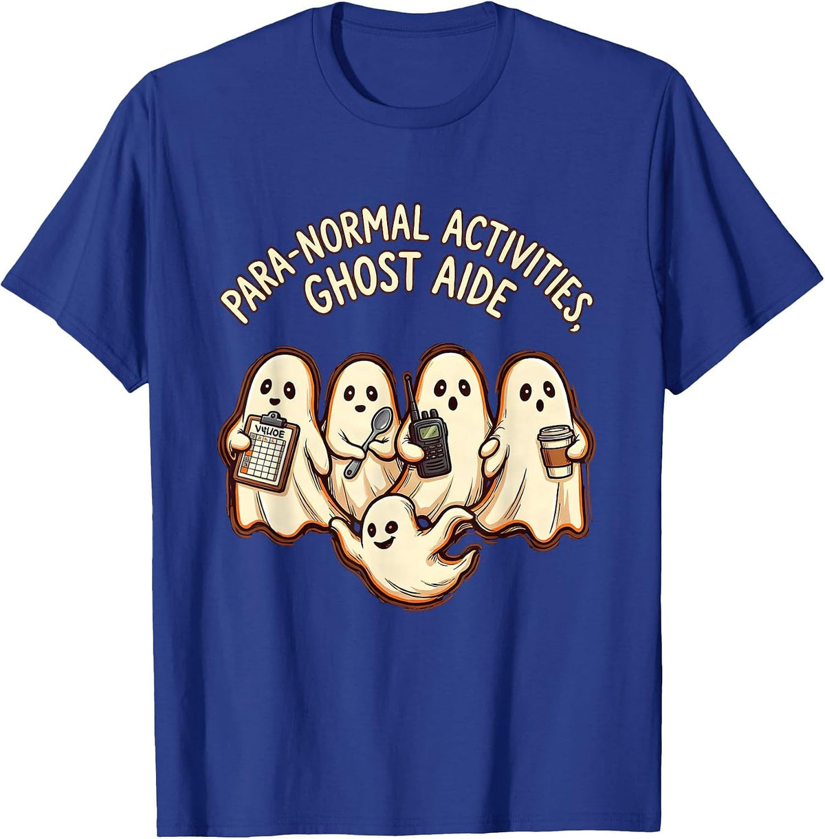 Men's Para-Normal Activities Ghost Aide SPED Teacher Halloween T-Shirt - Royal Blue