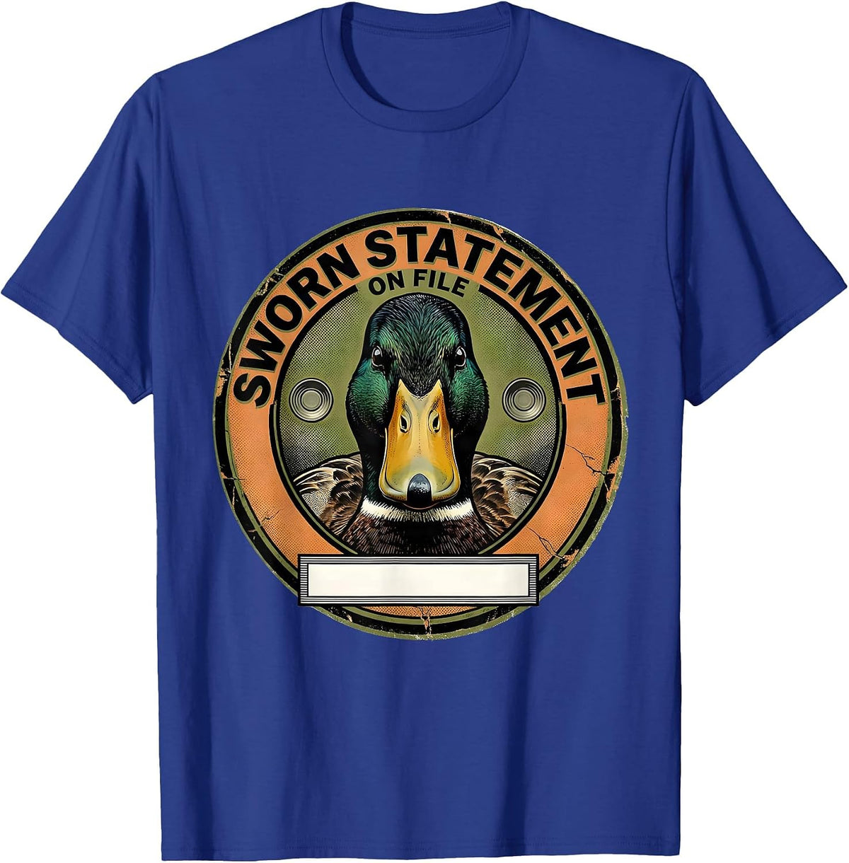 Men's Sworn Statement On File Funny Duck UFO Alien Selfie Humor T-Shirt - Royal Blue
