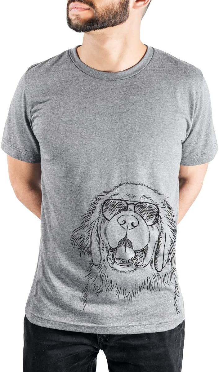 Aviator Mo the Newfoundland Triblend T-Shirt - Unisex Grey Crew Neck