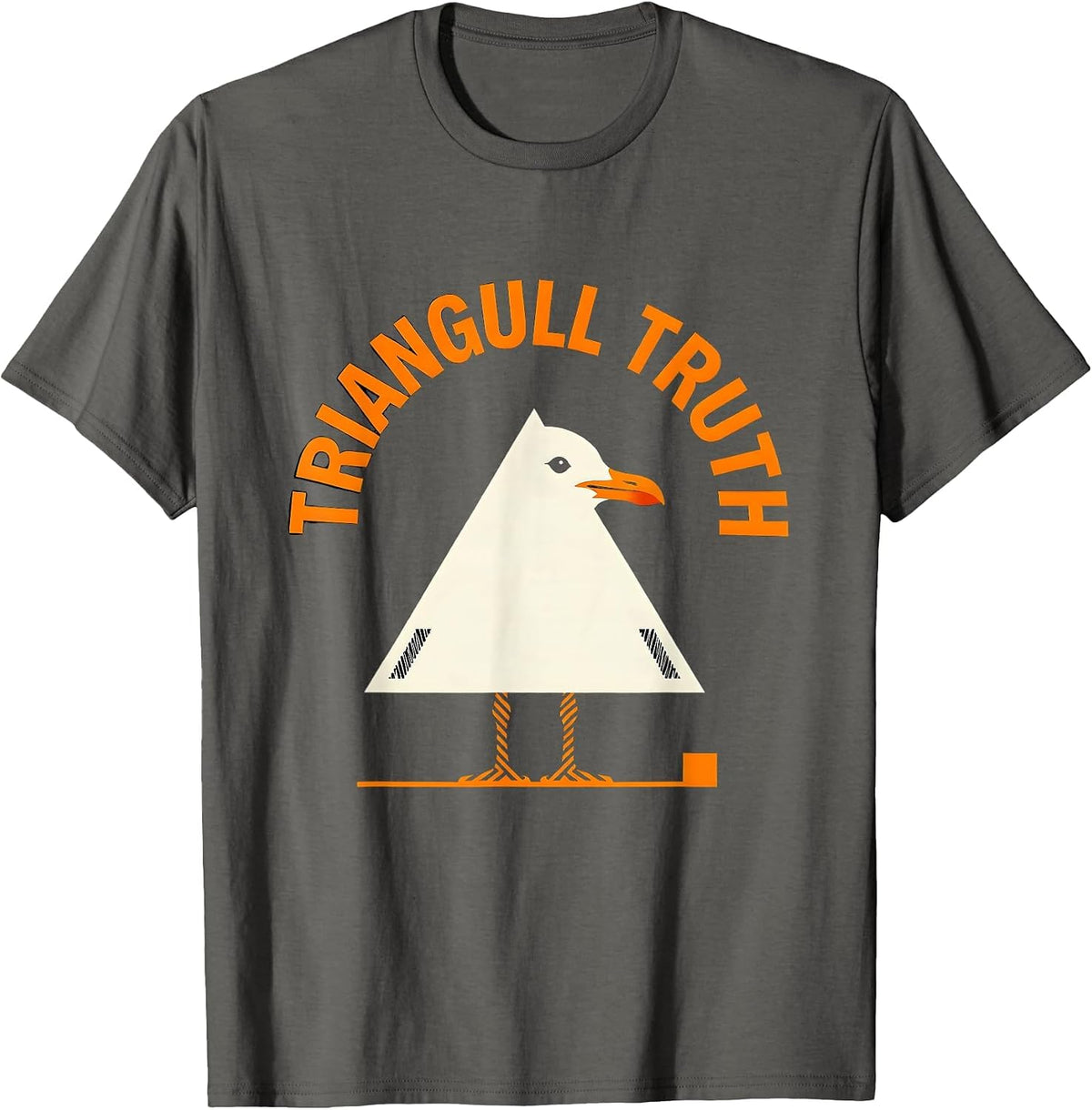 Triangull Truth Funny Geometric Bird Pun Math Teacher T-Shirt - Asphalt Grey