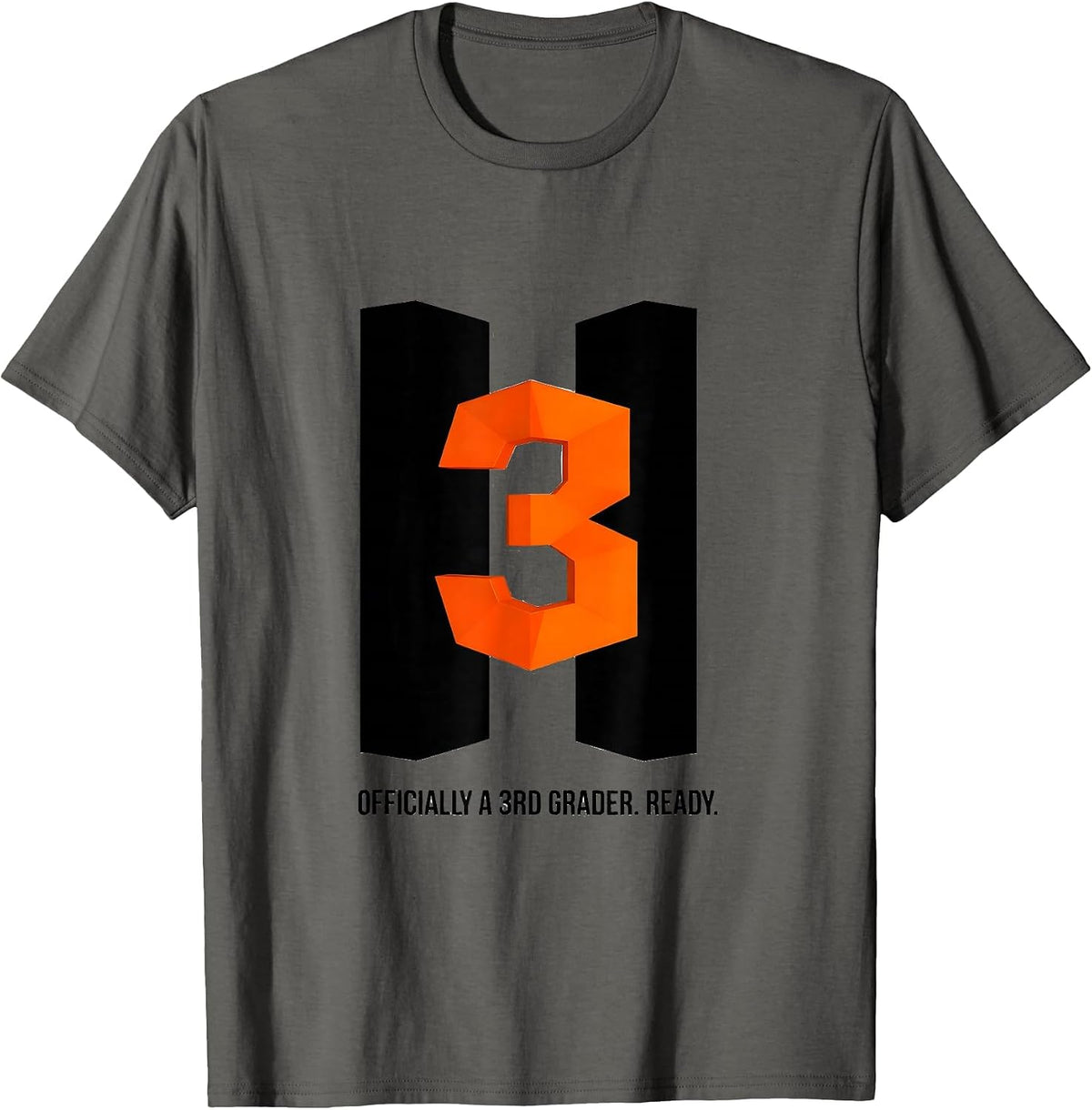 Officially A 3rd Grader Ready Funny 3rd Grade Teacher T-Shirt - Asphalt Grey