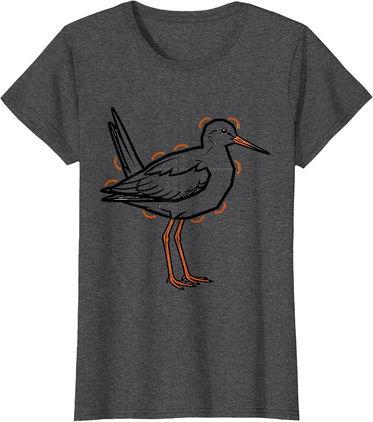 Women's Triangull Geometric Bird Pun Humor Math Teacher Novelty T-Shirt - Dark Heather Grey