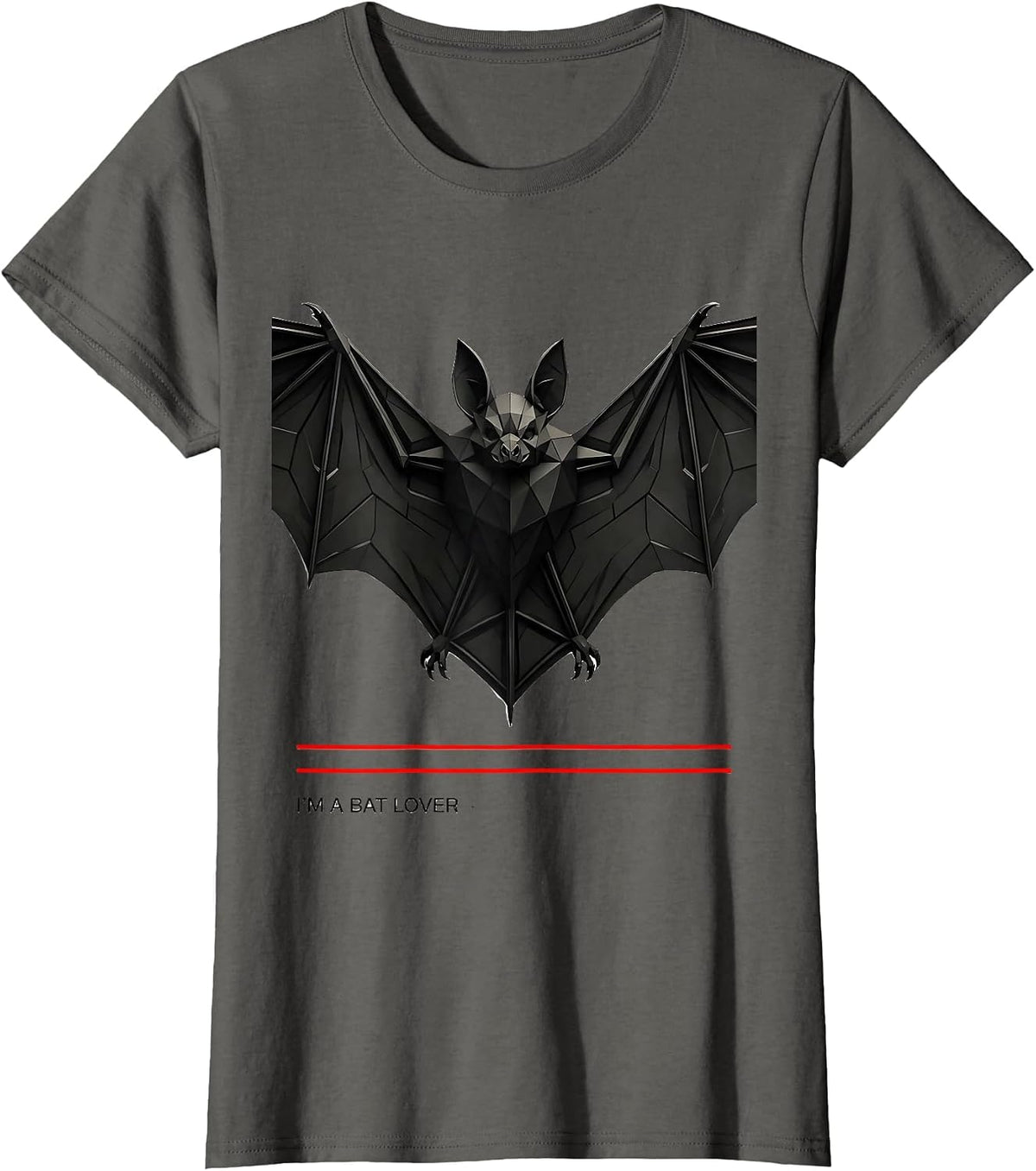 Women's I'm A Bat Lover Whimsical Bat Wildlife Conservation Bat Week T-Shirt - Asphalt Grey