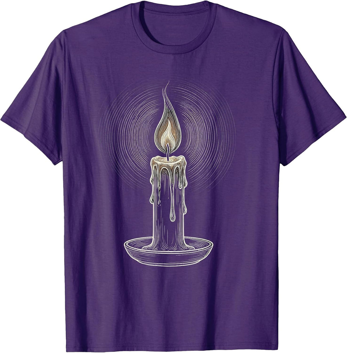 Men's Mental Health Matters Lone Candle Flame Design T-Shirt - Purple