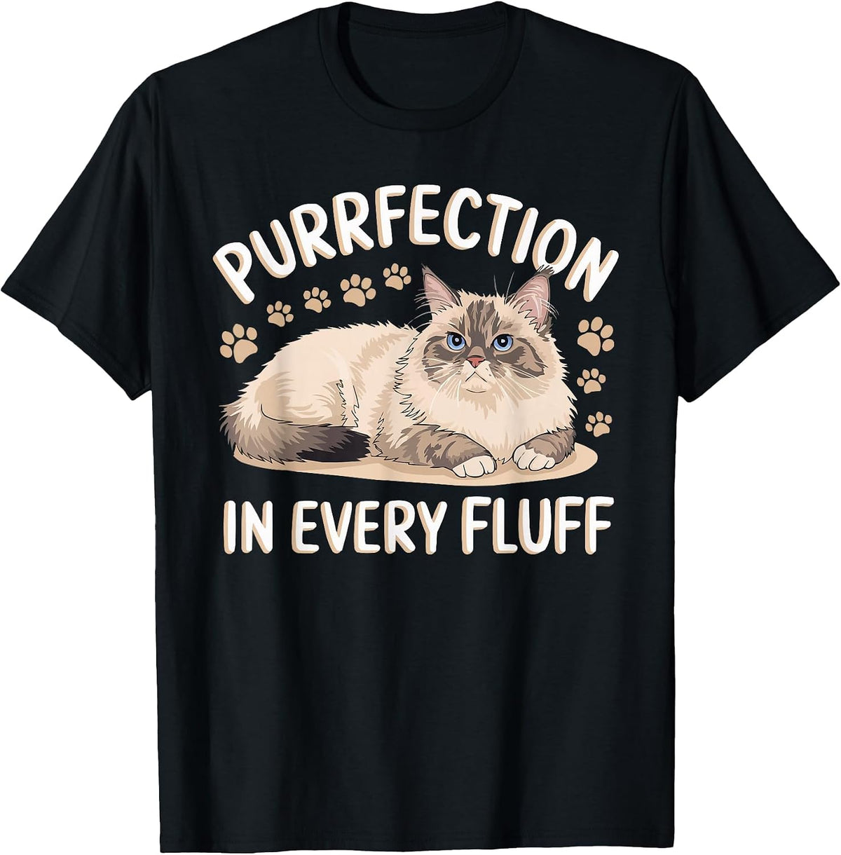 Ragdoll Cat Lover Kitten Meow Animal Cat Lady Pet Kitty T-Shirt - Black